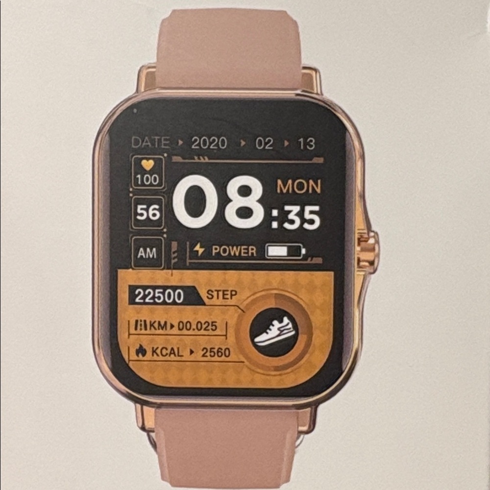 Doviico Smart Watch Pink Touchscreen Fitness Tracker Make/Receive Calls NEW